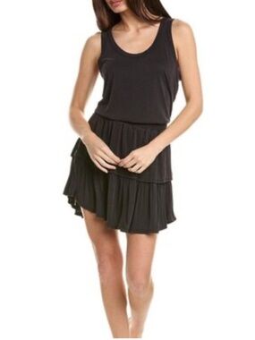 DREW  Tiered Ruffle Noah Dress Luxe Modal Blend Sleeveless Size S Minimalist